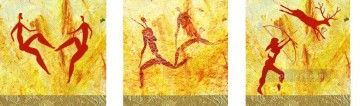 Arte original de Toperfect Painting - caza en 3 secciones arte primitivo africano tótem arte primitivo original
